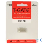 فلش مموری T-GATE USB2.0 مدل T103 ظرفیت 64GB - نقره ای (گارانتی آسان سرویس)
