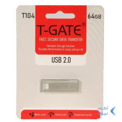 فلش مموری T-GATE USB2.0 مدل T104 ظرفیت 64GB - نقره ای (گارانتی آسان سرویس)