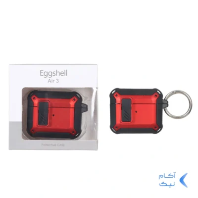 کیس ایرپاد Eggshell Original قفل دار Apple Airpods 3 - مشکی قرمز (پک دار)