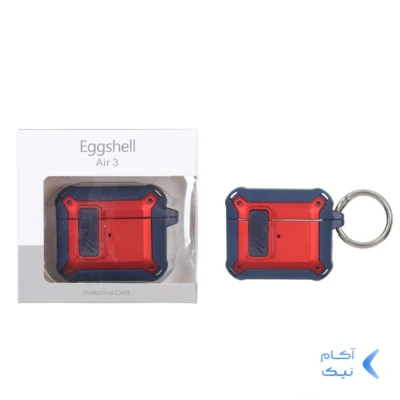 کیس ایرپاد Eggshell Original قفل دار Apple Airpods 3 - سرمه ای قرمز (پک دار)