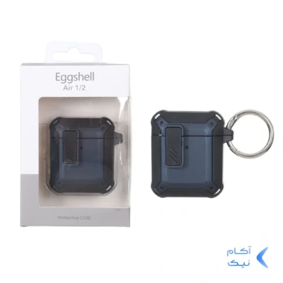 کیس ایرپاد Eggshell Original قفل دار Apple Airpods 1 / 2 - مشکی سرمه ای (پک دار)