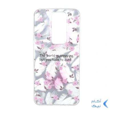 قاب اطلسی دور ژله ای طرح پر Xiaomi Redmi Note 8 Pro - کد 350