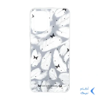 قاب اطلسی دور ژله ای طرح پر Xiaomi Redmi Note 10 4G / Redmi Note 10S / Poco M5S - کد 356