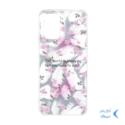 قاب اطلسی دور ژله ای طرح پر Xiaomi Redmi Note 10 4G / Redmi Note 10S / Poco M5S - کد 358
