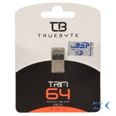 فلش مموری TRUEBYTE USB2.0 مدل TRIM ظرفیت 64GB - مشکی (گارانتی مادام العمر شرکت آی تین)