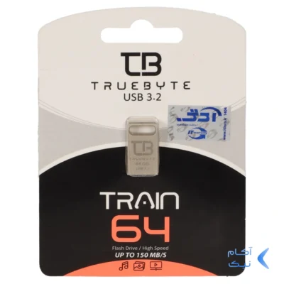 فلش مموری TRUEBYTE USB3.1 مدل TRAIN ظرفیت 64GB - نقره ای (گارانتی مادام العمر شرکت آی تین)