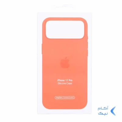 قاب اورجینال درجه یک Silicone Case پاک کنی Magsafe آی سی دار Apple iPhone 17 Pro - نارنجی (پک دار)