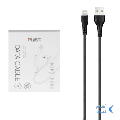 کابل شارژ آیفون yesido مدل CA71 - مشکی (گارانتی 18 ماه تعویض نیکان همراه)