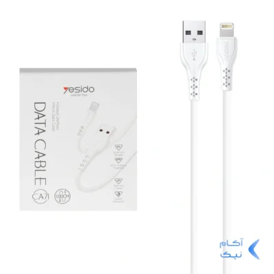 کابل شارژ آیفون yesido مدل CA71 - سفید (گارانتی 18 ماه تعویض نیکان همراه)