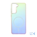 قاب هولوگرامی Trend Seaies طرح مگ سیف دو رنگ لنز کروم Samsung Galaxy S21 FE - زرد صورتی - MPS