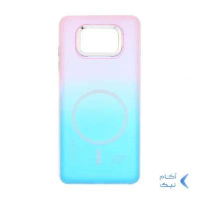 قاب هولوگرامی Trend Seaies طرح مگ سیف دو رنگ لنز کروم Xiaomi Poco X3 / Poco X3 Pro / Poco X3 NFC - صورتی آبی - MPS