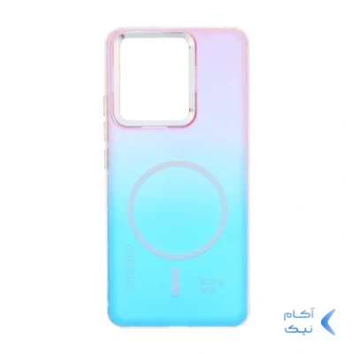 قاب هولوگرامی Trend Seaies طرح مگ سیف دو رنگ لنز کروم Xiaomi Redmi Note 13 4G - صورتی آبی - MPS