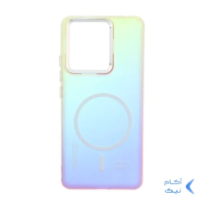 قاب هولوگرامی Trend Seaies طرح مگ سیف دو رنگ لنز کروم Xiaomi Redmi Note 13 4G - زرد صورتی - MPS