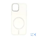 قاب ماربل طرح مگ سیف اکلیلی لنز نگین دار Apple iPhone 11 Pro - سفید - MPS