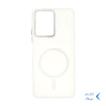 قاب ماربل طرح مگ سیف اکلیلی لنز نگین دار Xiaomi Redmi Note 12 4G - سفید - MPS