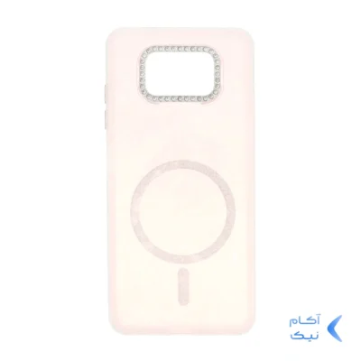 قاب ماربل طرح مگ سیف اکلیلی لنز نگین دار Xiaomi Poco X3 / Poco X3 Pro / Poco X3 NFC - صورتی - MPS