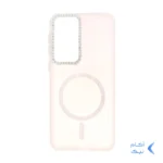قاب ماربل طرح مگ سیف اکلیلی لنز نگین دار Samsung Galaxy A57 - صورتی - MPS