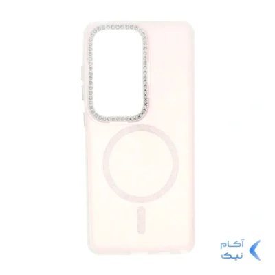قاب ماربل طرح مگ سیف اکلیلی لنز نگین دار Samsung Galaxy S26 Ultra - صورتی - MPS