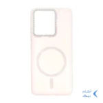 قاب ماربل طرح مگ سیف اکلیلی لنز نگین دار Xiaomi Redmi Note 13 4G - صورتی - MPS