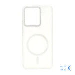 قاب ماربل طرح مگ سیف اکلیلی لنز نگین دار Xiaomi Redmi Note 13 4G - سفید - MPS