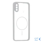 قاب پشت سخت شفاف محافظ لنزدار طرح مگ سیف دور رنگی Samsung Galaxy A10s - طوسی