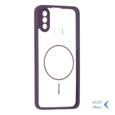 قاب پشت سخت شفاف محافظ لنزدار طرح مگ سیف دور رنگی Samsung Galaxy A10s - بنفش
