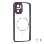 قاب پشت سخت شفاف محافظ لنزدار طرح مگ سیف دور رنگی Xiaomi Redmi Note 10 4G / Redmi Note 10S / Poco M5S - بنفش