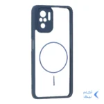 قاب پشت سخت شفاف محافظ لنزدار طرح مگ سیف دور رنگی Xiaomi Redmi Note 10 4G / Redmi Note 10S / Poco M5S - سرمه ای
