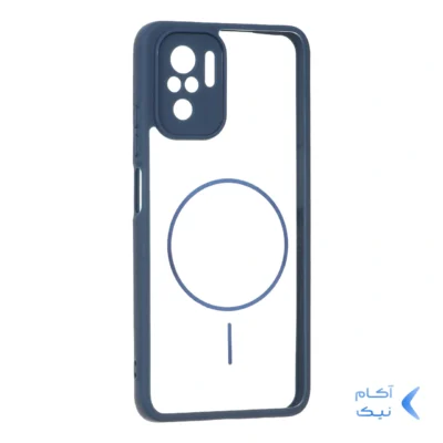 قاب پشت سخت شفاف محافظ لنزدار طرح مگ سیف دور رنگی Xiaomi Redmi Note 10 4G / Redmi Note 10S / Poco M5S - سرمه ای
