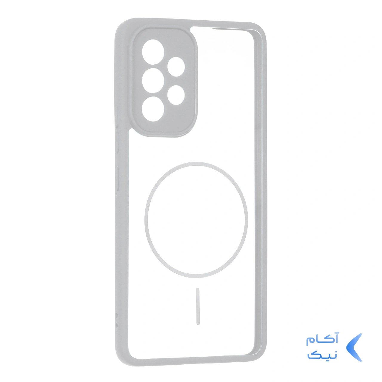 قاب پشت سخت شفاف محافظ لنزدار طرح مگ سیف دور رنگی Samsung Galaxy A53 - طوسی قاب پشت سخت شفاف محافظ لنزدار طرح مگ سیف دور رنگی Samsung Galaxy A53 - طوسی