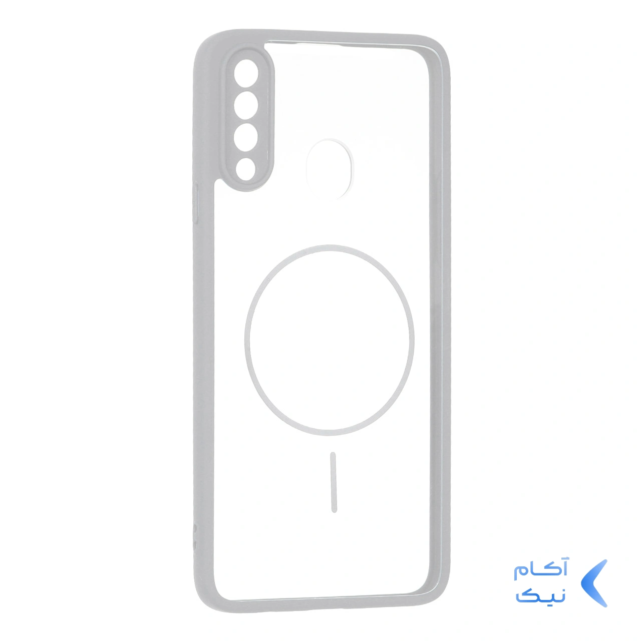 قاب پشت سخت شفاف محافظ لنزدار طرح مگ سیف دور رنگی Samsung Galaxy A20s - طوسی قاب پشت سخت شفاف محافظ لنزدار طرح مگ سیف دور رنگی Samsung Galaxy A20s - طوسی