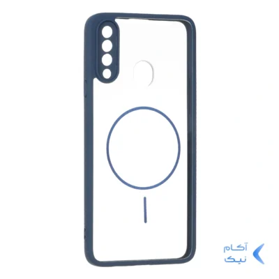 قاب پشت سخت شفاف محافظ لنزدار طرح مگ سیف دور رنگی Samsung Galaxy A20s - سرمه ای