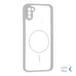 قاب پشت سخت شفاف محافظ لنزدار طرح مگ سیف دور رنگی Samsung Galaxy A11 / M11 - طوسی