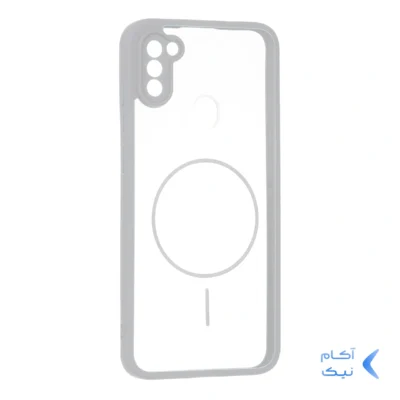 قاب پشت سخت شفاف محافظ لنزدار طرح مگ سیف دور رنگی Samsung Galaxy A11 / M11 - طوسی