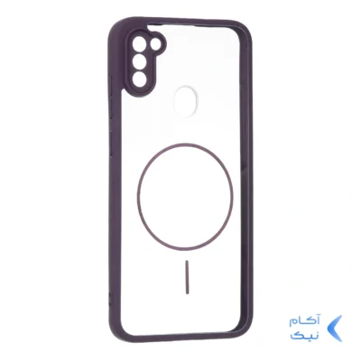 قاب پشت سخت شفاف محافظ لنزدار طرح مگ سیف دور رنگی Samsung Galaxy A11 / M11 - بنفش