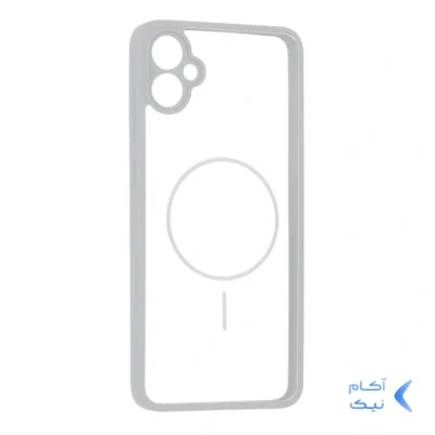 قاب پشت سخت شفاف محافظ لنزدار طرح مگ سیف دور رنگی Samsung Galaxy A05 / M05 / F05 - طوسی