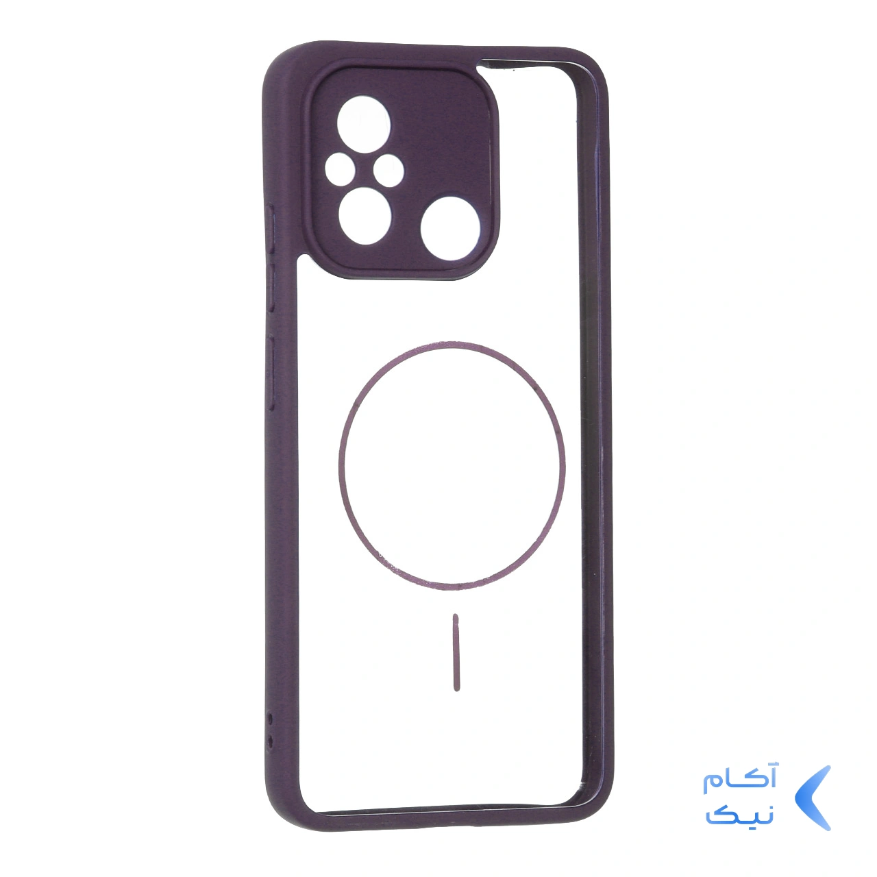 قاب پشت سخت شفاف محافظ لنزدار طرح مگ سیف دور رنگی Xiaomi Redmi 12C / Redmi 11A / Poco C55 - بنفش قاب پشت سخت شفاف محافظ لنزدار طرح مگ سیف دور رنگی Xiaomi Redmi 12C / Redmi 11A / Poco C55 - بنفش