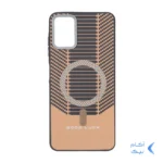قاب Good Luck هاشور دار لنز کربن طرح مگ سیف Samsung Galaxy A06 - نارنجی