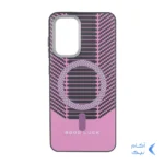 قاب Good Luck هاشور دار لنز کربن طرح مگ سیف Samsung Galaxy S21 FE - صورتی