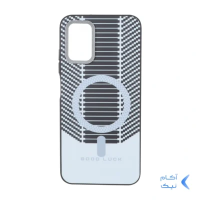 قاب Good Luck هاشور دار لنز کربن طرح مگ سیف Samsung Galaxy A03s / A02s - سفید