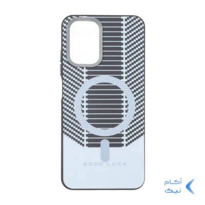 قاب Good Luck هاشور دار لنز کربن طرح مگ سیف Xiaomi Redmi Note 10 4G / Redmi Note 10S / Poco M5S - سفید