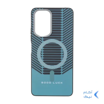قاب Good Luck هاشور دار لنز کربن طرح مگ سیف Xiaomi Redmi Note 10 Pro 4G / Redmi Note 10 Pro Max - سبز
