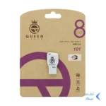 Queen tech-101 USB2.0 Flash Memory-8GB (گارانتی مادام العمر شرکت آی تین) سفید