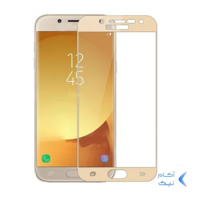 محافظ صفحه نمایش شیشه ای Samsung J4 2018 - Full Cover - طلایی (بدون پک)