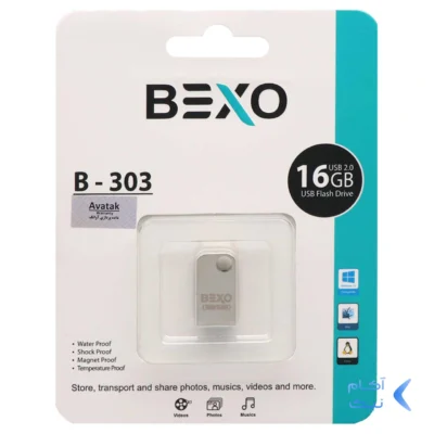 فلش مموری BEXO USB2.0 مدل B-303 ظرفیت 16GB - نقره ای (گارانتی داده پردازی آواتک)