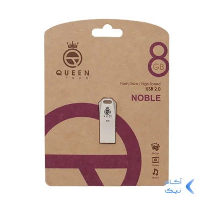 Queen Noble USB2.0 Flash Memory-8GB نقره ای (گارانتی مادام العمر شرکت آی تین)