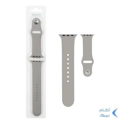 بند سیلیکونی اورجینال اپل واچ سایز 42/44/45/46/49 میلیمتری کد 14 - طوسی روشن
