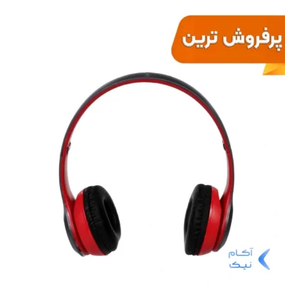 هدفون بی سیم مدل P47-طوسی قرمز