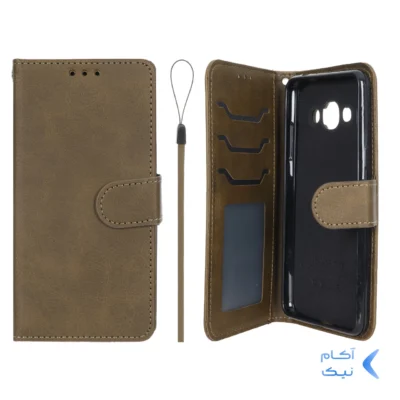 کیف موبایل مگنتی درجه یک داخل خز MNC Plus مدل Samsung Galaxy J3 Pro / J3110 / J3 2016 - سبز زیتونی