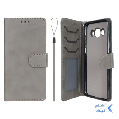 کیف موبایل مگنتی درجه یک داخل خز MNC Plus مدل Samsung Galaxy J3 Pro / J3110 / J3 2016 - خاکستری